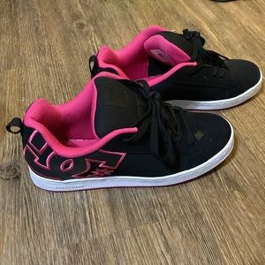 DC Court Graffik Black & Hot Pink Skate Shoes